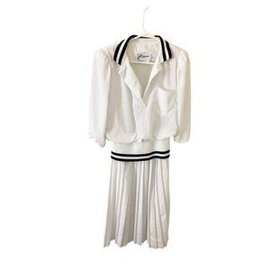 Willy's Influence Women's White Short Sleeve Pleated Dress - 12